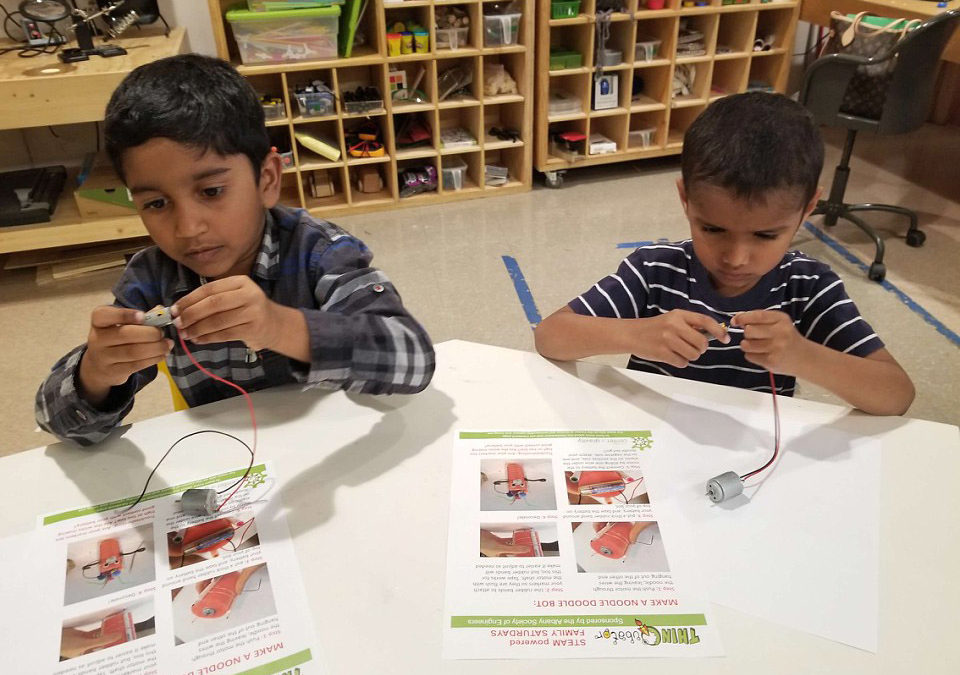 Kindergarten Students Build Robots at Troy Makerspace