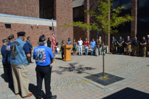 Student speaks during 9-11 Remembrance Ceremony