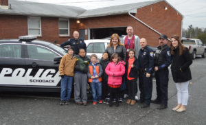 Students with Schodack police officers
