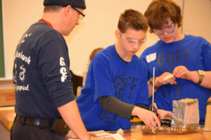 Students build during Science Olympiad competition