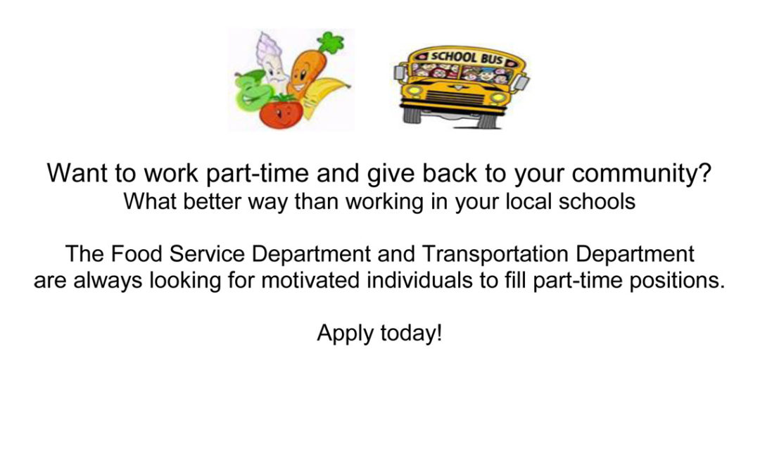 Now Hiring: Positions in Food Services and Transportation