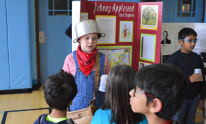 Students at the Interactive Wax Museum