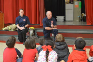 Firefighters talk to Bell Top students