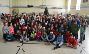 Students volunteering at the CoNSERNS-U Christmas Store