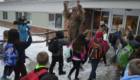 Students enter school on Star Wars Day