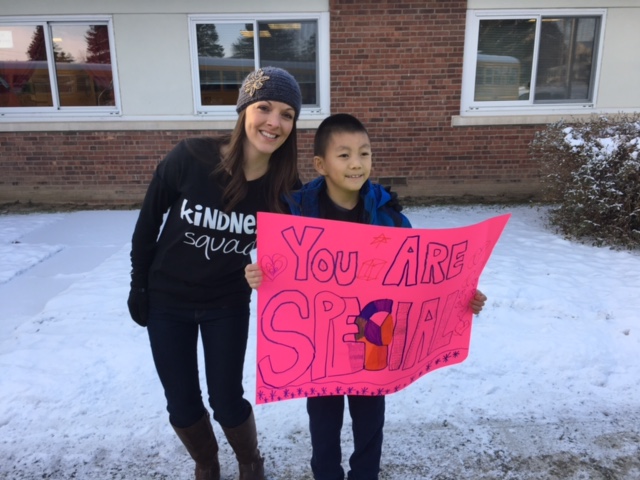 Students welcome others to school