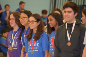 Goff Science Olympiad students with medals