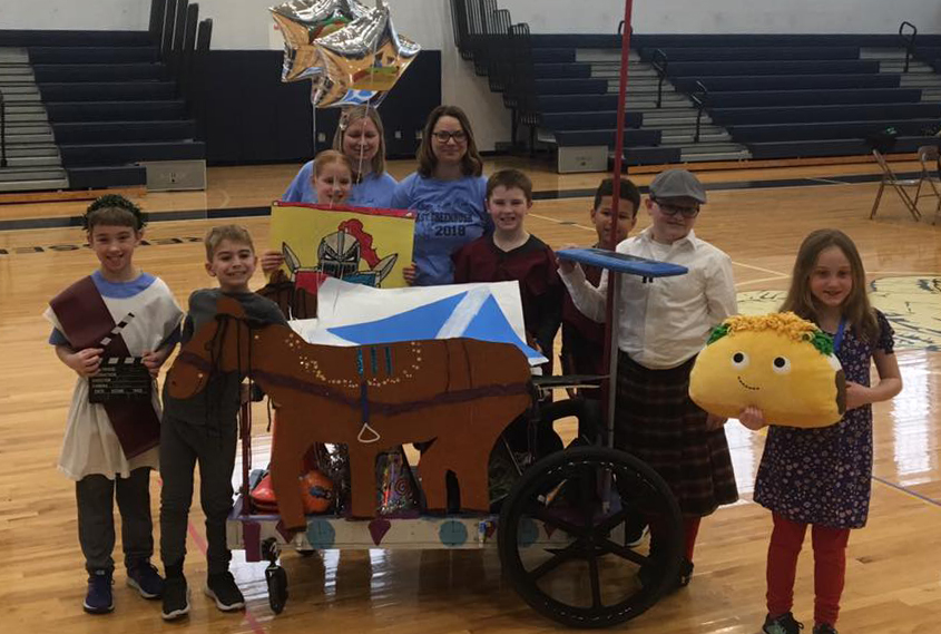 Students at the 2018 Odyssey of the Mind Regional Tournament