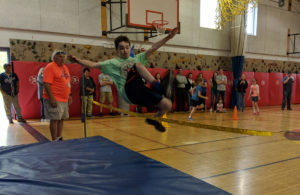 Student in high jump event