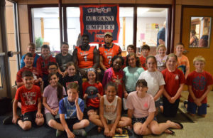 Albany Empire players with Red Mill students