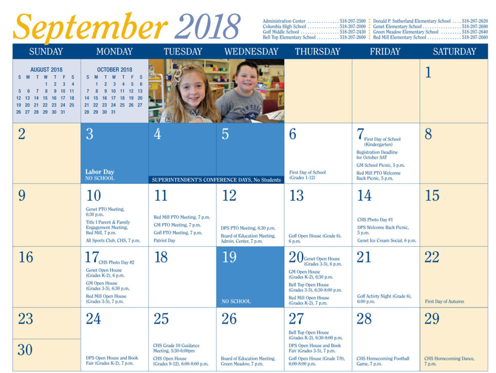 2018 19 District Calendar Released East Greenbush CSD