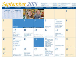 September page of 2018-19 District Calendar