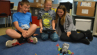 Students make their robot move.