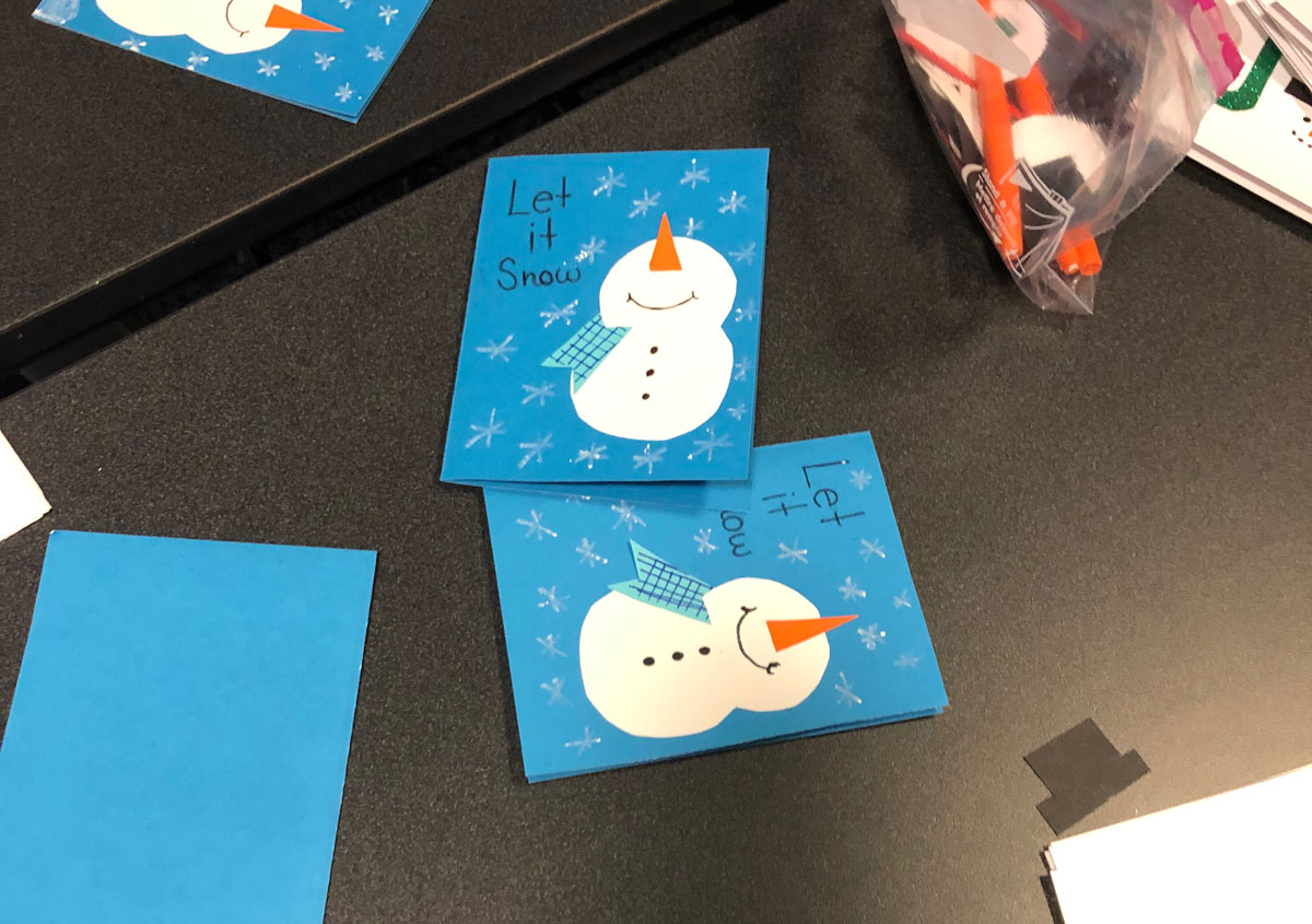 Snowmen on holiday cards