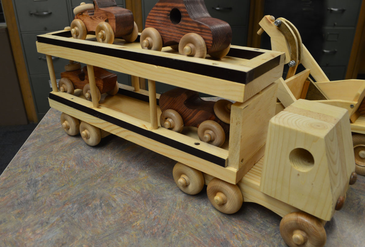 Wooden car carrier truck