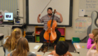 Cellist from Bridge Arts Ensemble program