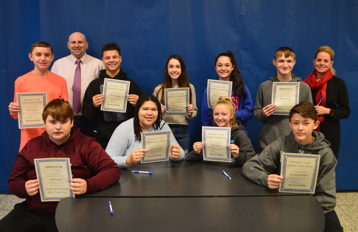 Goff 8th Grade Students of the Month 
