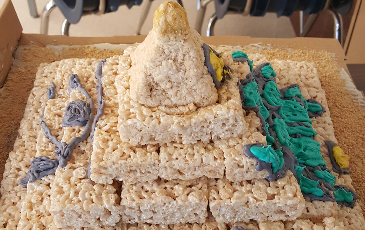 Rice Krispie Treat pyramid 