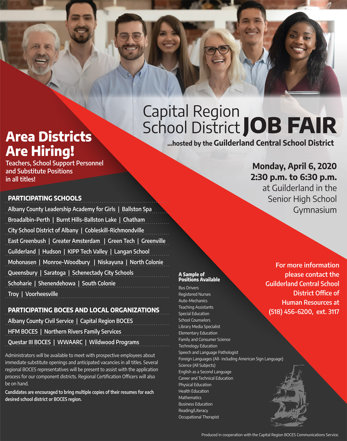 Capital Region School District Job Fair flyer