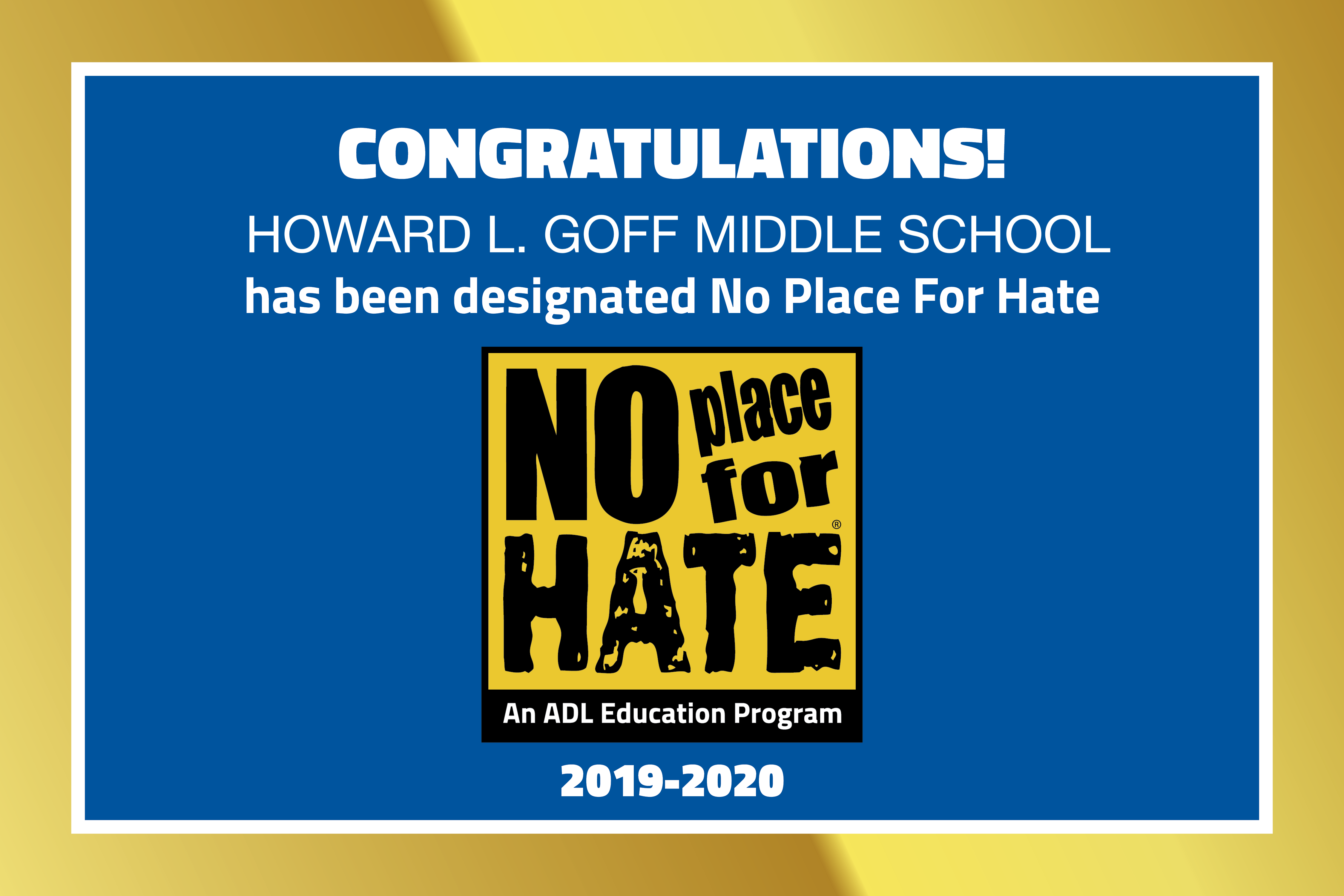 No Place for Hate logo - Goff Middle School