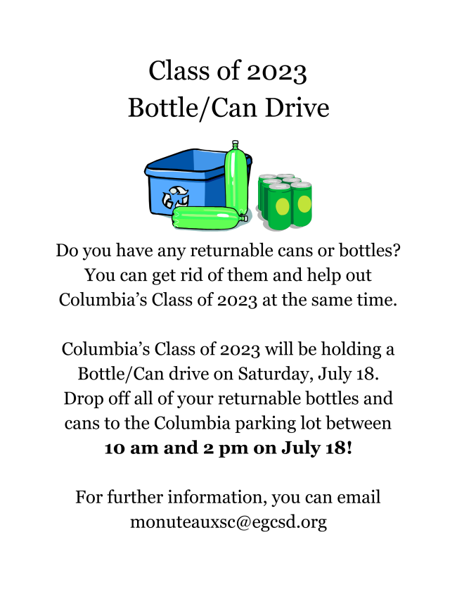Bottle and Can drive flyer