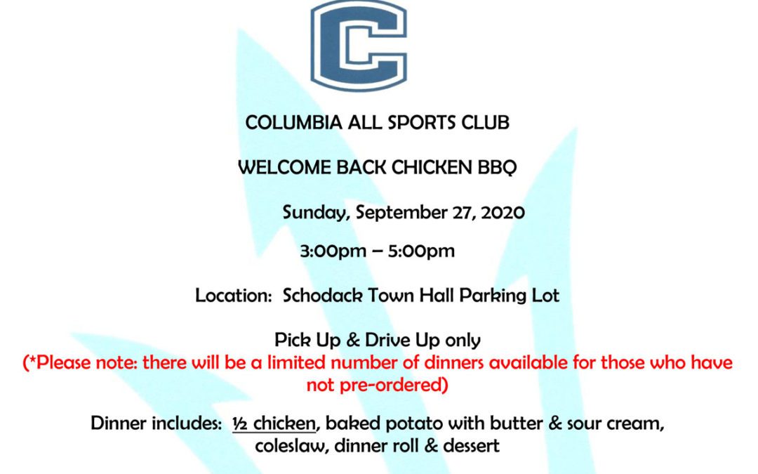 Welcome Back Chicken BBQ – September 27
