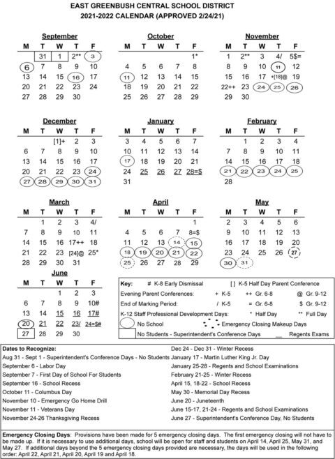 2021-22 School Calendar Is Now Available 