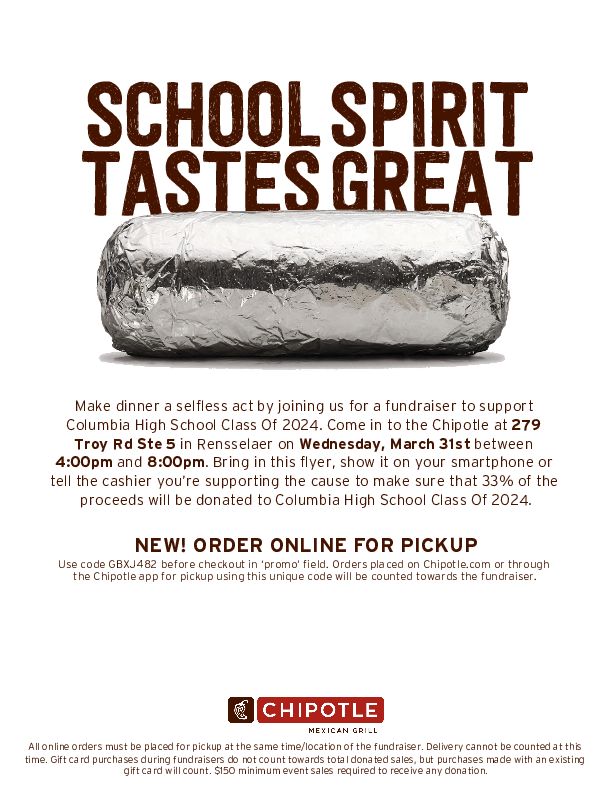 Chipotle Fundraiser flyer