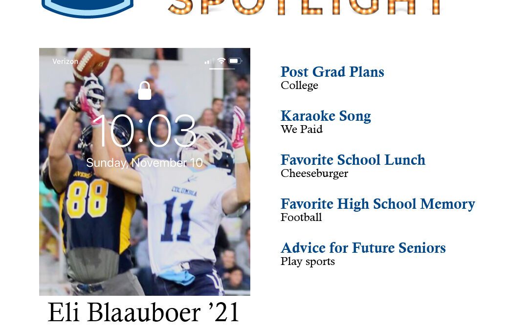 Senior Spotlight: Eli Blaauboer ’21