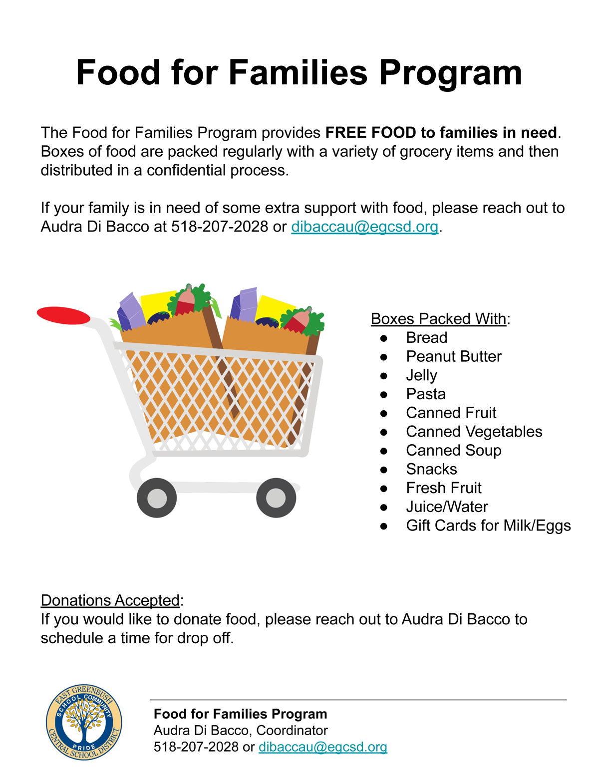 Food for Families flyer