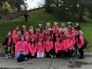 Cheer Team at 2021 Making Strides Walk in Albany
