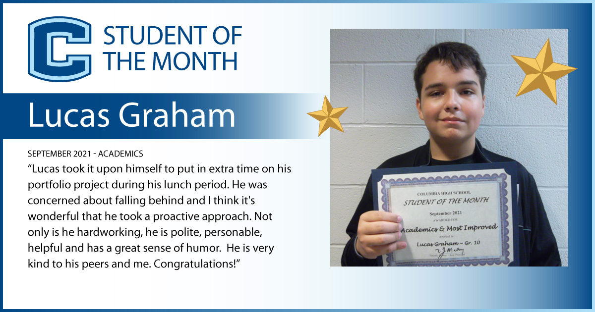Lucas Graham - Student of the Month