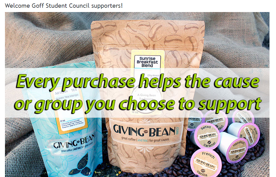 Goff Student Council Launches Giving Bean Coffee Fundraiser