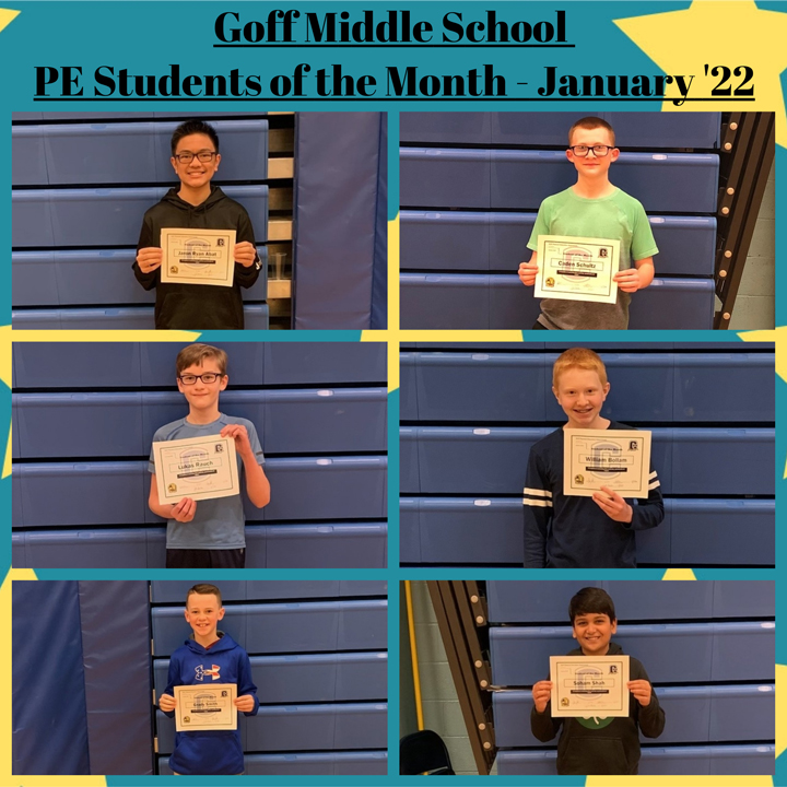 Goff Boys PE Students of the Month for January