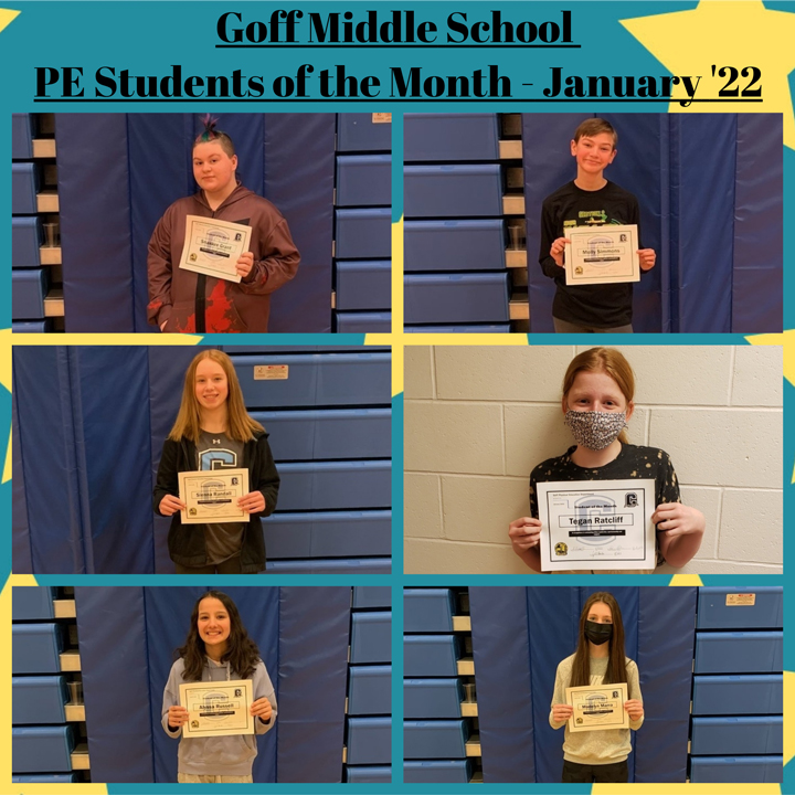 Goff Girls PE Students of the Month for January