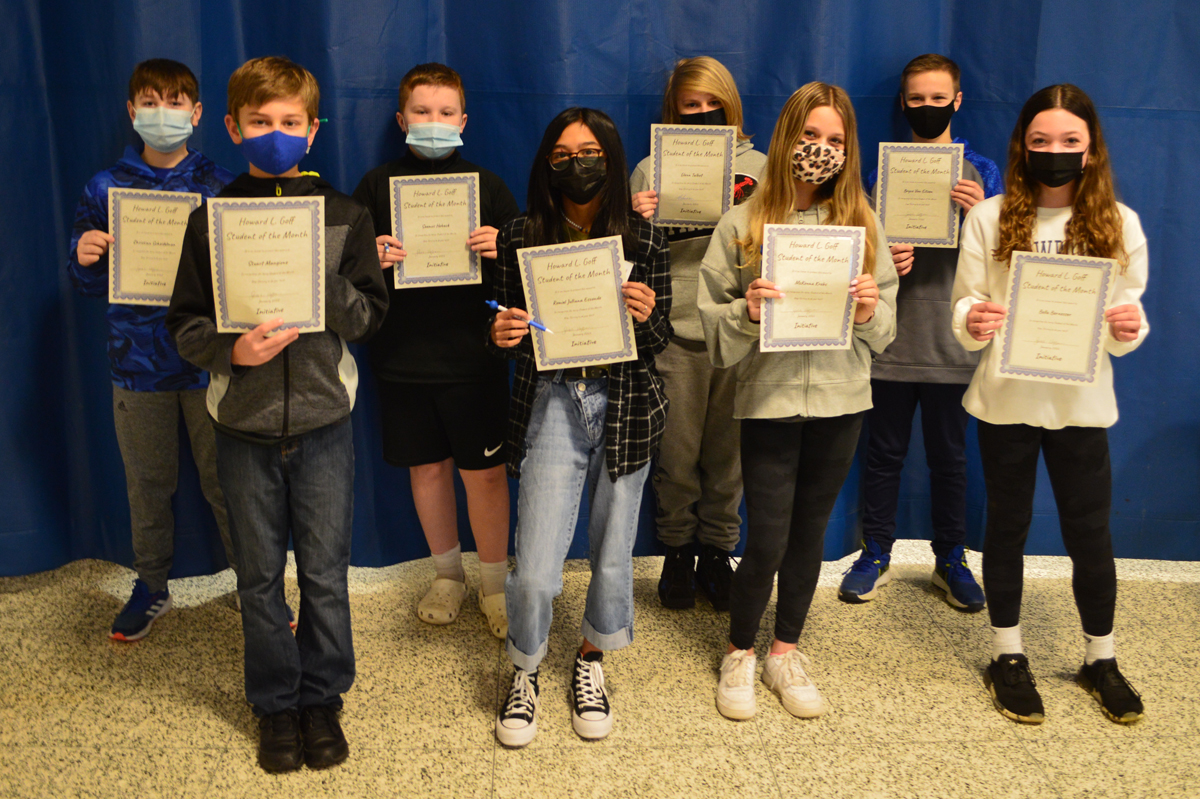 Goff Students of the Month for 6th Grade - January 2022