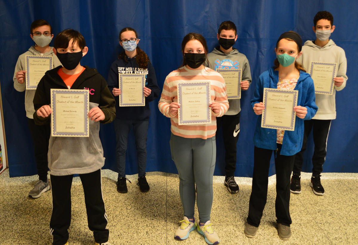 Goff Students of the Month for 7th Grade - January 2022