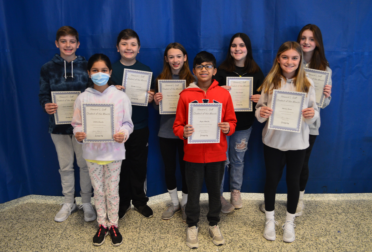 Goff 6th Grade Students of the Month - February 2022