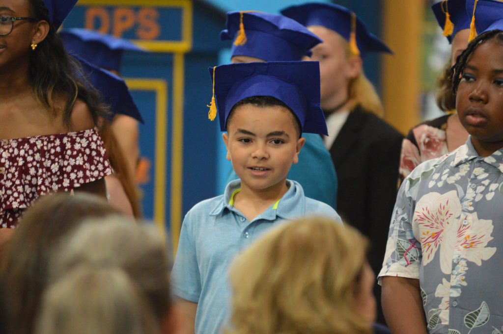 Students singing at the DPS Moving Up Ceremony