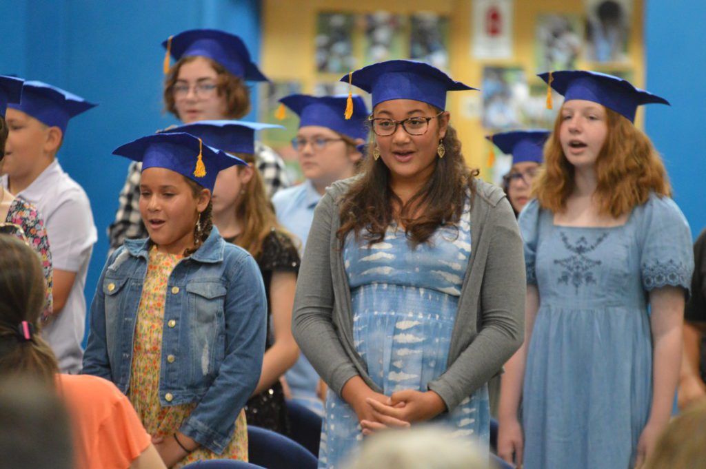 Students singing at the DPS Moving Up Ceremony