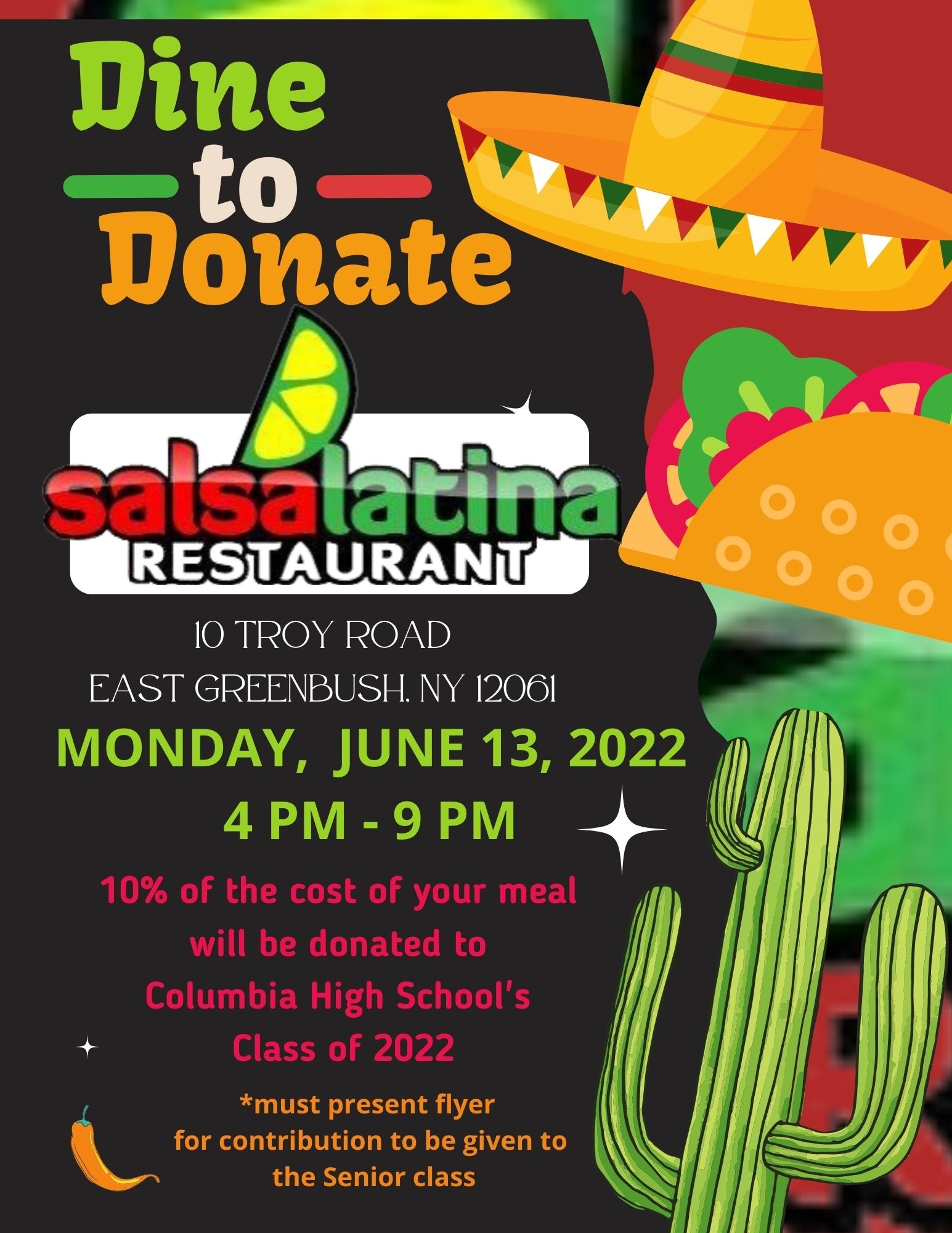 Salsa Latina Fundraiser flyer