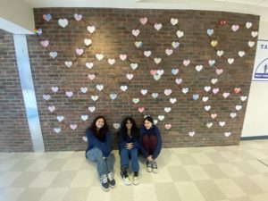 CHS No Place for Hate students in front of their String of Hearts