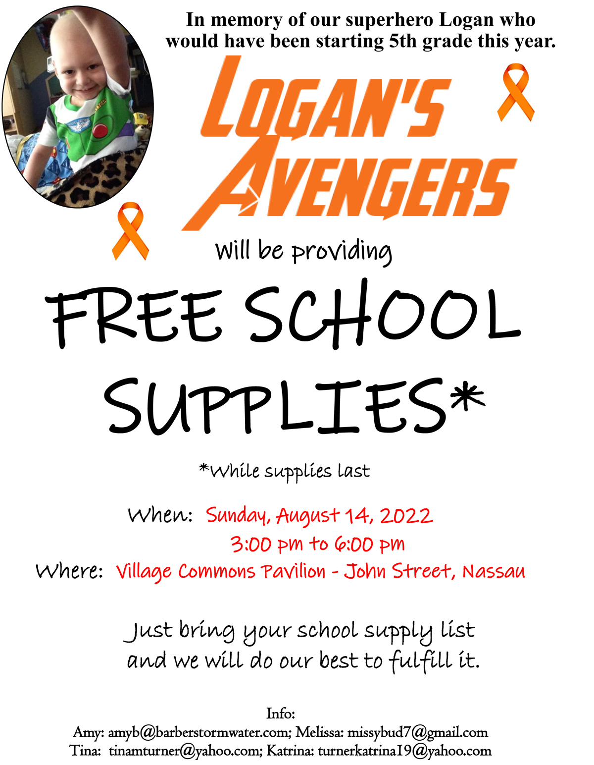 Logans Avengers school supply flyer 2022