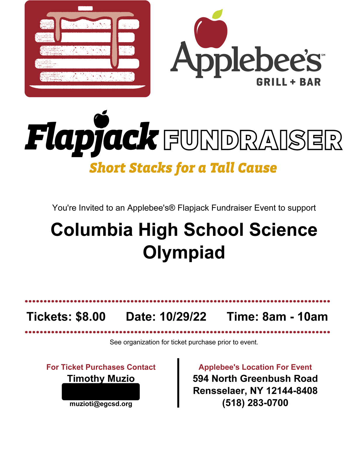 Applebees Fundraiser Flyer
