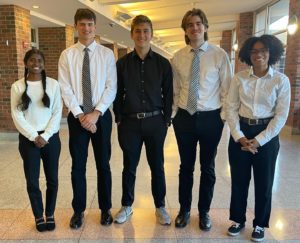Five Columbia High School students were selected for the Area All-State Music Festival (L to R): Harini Conji, Shea Thorpe, Austin Ernst, Aidan Halsey, and Raychelle Adadjo.