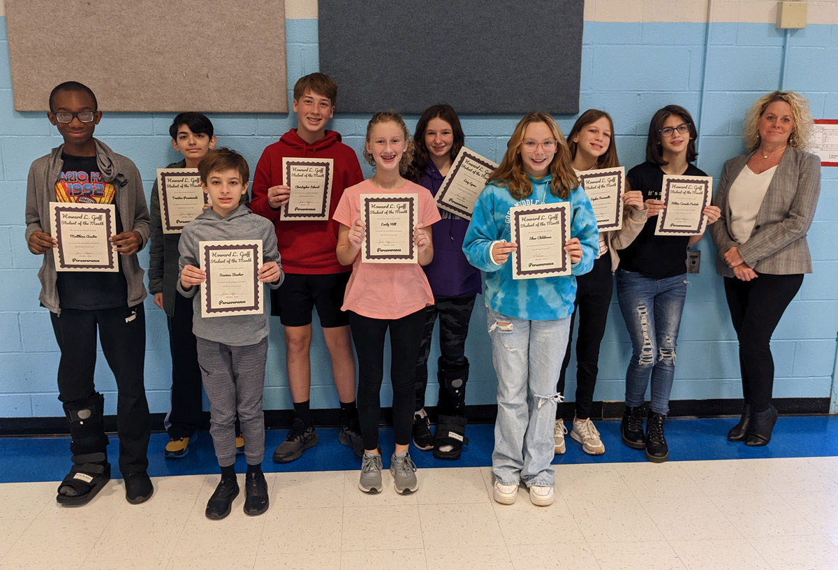 October 2022 Goff Students of the Month - 7th Grade
