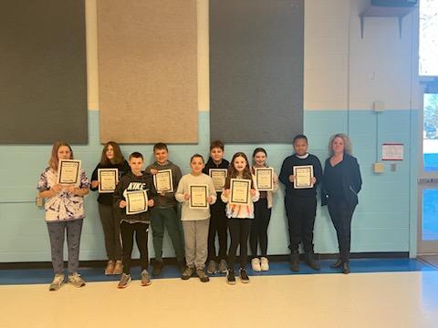 Goff 6th grade students of the month - November 2022