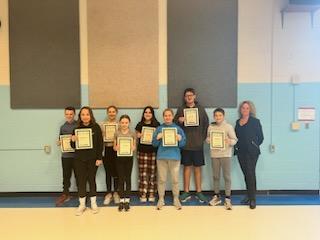 Goff 7th Grade Students of the Month - November 2022