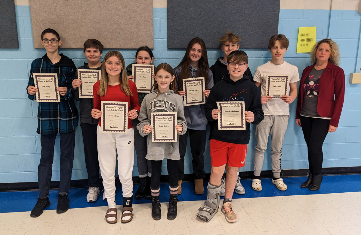 Goff 7th Grade Students of the Month - January 2023