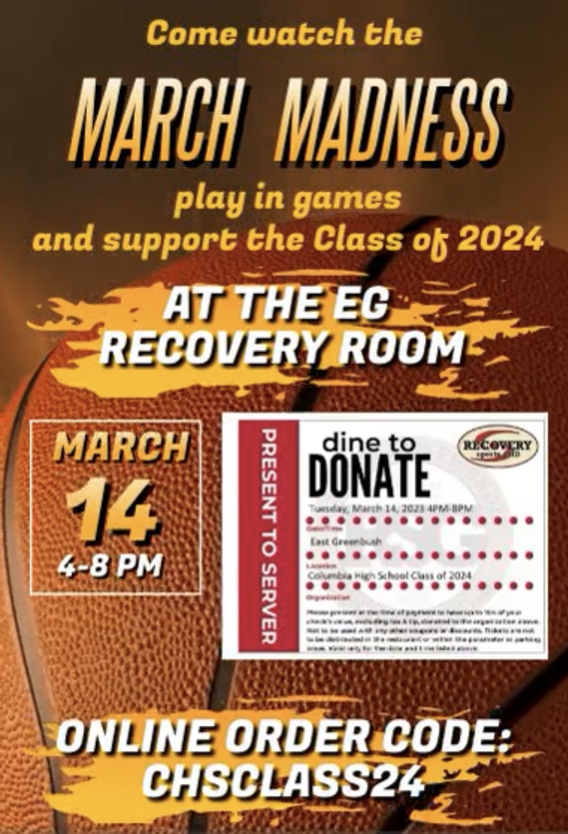 Recovery Sports Grill flyer